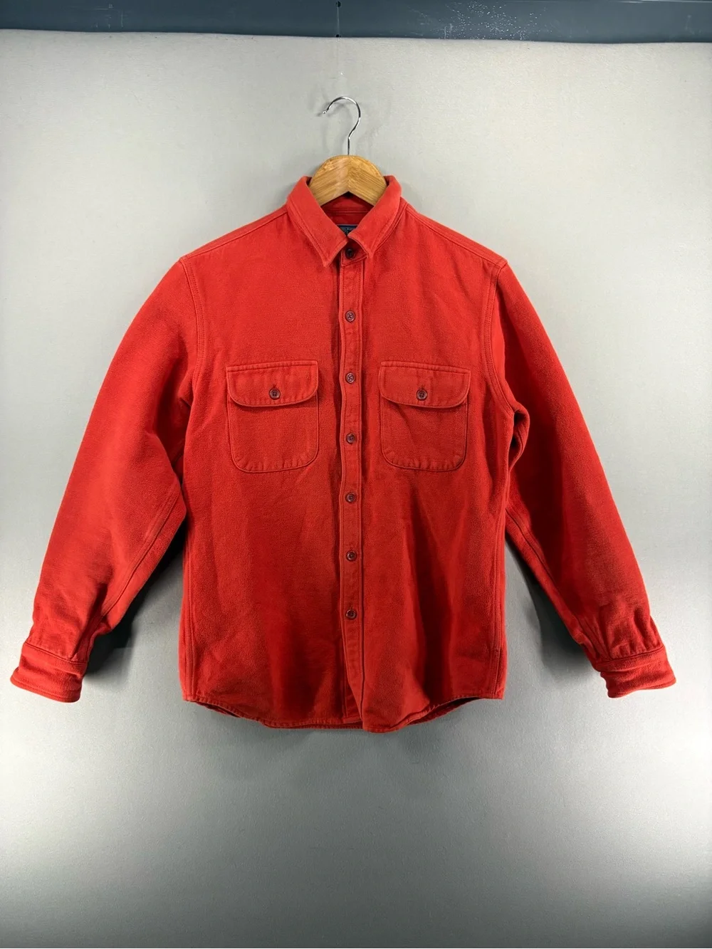 J. Crew Chamois  Button Up Shirt Mens Small Orange Rust Classic Workwear Flannel